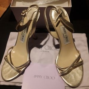 Jimmy Choo Gold Strappy Sandles